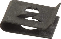 Made in USA - #10-24 Screw, 0.013 to 0.115" Thick, Spring Steel Standard U Nut - 1/4" Center Edge, Black Phosphate Finish - Americas Industrial Supply