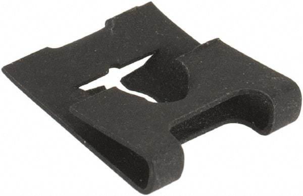 Made in USA - #8-32 Screw, 0.045 to 1/16" Thick, Spring Steel J Nut - 15/64" Center Edge, Black Phosphate Finish - Americas Industrial Supply