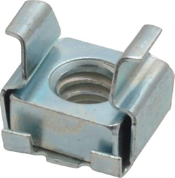 Value Collection - 1/4-20 Screw, 1/8 to 5/32" Thick, Spring Steel Cage Nut - Zinc-Plated Finish - Americas Industrial Supply