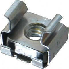 Made in USA - #10-24 Screw, 0.064 to 0.105" Thick, Spring Steel Cage Nut - Zinc-Plated Finish - Americas Industrial Supply