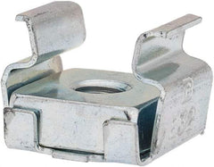 Made in USA - #8-32 Screw, 0.064 to 0.105" Thick, Spring Steel Cage Nut - Zinc-Plated Finish - Americas Industrial Supply