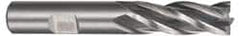 Hertel - 13/16", 1-7/8" LOC, 5/8" Shank Diam, 4" OAL, 4 Flute, High Speed Steel Square End Mill - Single End, Uncoated, Spiral Flute, 30° Helix, Centercutting, Right Hand Cut, Right Hand Flute - Americas Industrial Supply