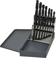 Hertel - 1/16 to 1/2", 118° Point, Oxide Finish, High Speed Steel Reduced Shank Drill Bit Set - Americas Industrial Supply