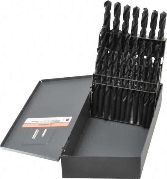 Hertel - 118° Point, Oxide Finish, High Speed Steel Jobber Length Drill Bit Set - Americas Industrial Supply