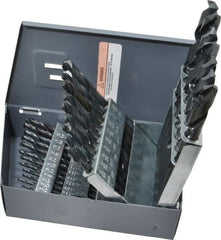 Hertel - 1/16 to 1/2", 135° Point, Oxide Finish, High Speed Steel Jobber Length Drill Bit Set - Americas Industrial Supply