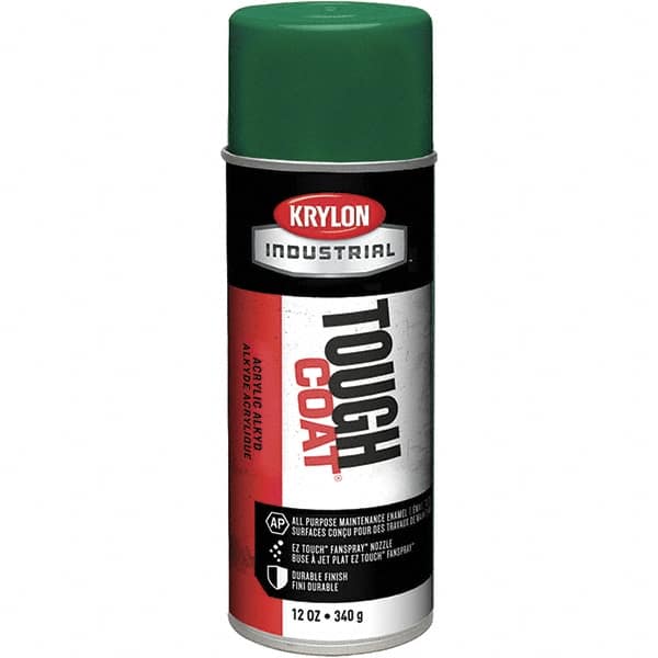 Krylon - Medium Green, 12 oz Net Fill, High Gloss, Enamel Spray Paint - 20 to 25 Sq Ft per Can, 16 oz Container, Use on Conduits, Ducts, Electrical Equipment, Machinery, Metal, Motors, Pipelines & Marking Areas, Railings, Steel Bars, Tool Boxes, Tools - Americas Industrial Supply