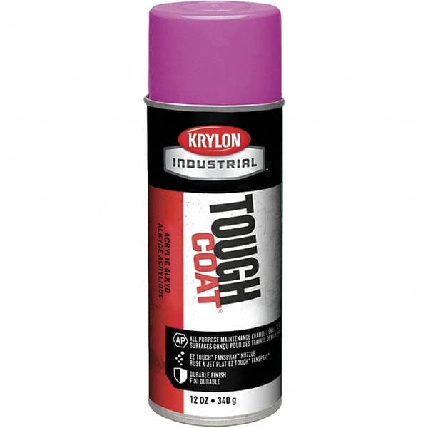 Krylon - OSHA Purple, 12 oz Net Fill, High Gloss, Enamel Spray Paint - 20 to 25 Sq Ft per Can, 16 oz Container, Use on Conduits, Ducts, Electrical Equipment, Machinery, Metal, Motors, Pipelines & Marking Areas, Railings, Steel Bars, Tool Boxes, Tools - Americas Industrial Supply