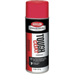 Krylon - Red, Fluorescent, Aerosol Spray Paint - 15 to 20 Sq Ft per Can, 12 oz Container - Americas Industrial Supply