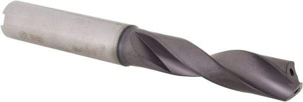 Iscar - 0.39" Spiral Flute Solid Carbide Screw Machine Drill Bit - TiAlN Finish, Right Hand Cut, 1.85" Flute Length, 3.62" OAL, Standard Point, Straight Shank, Through Coolant - Americas Industrial Supply