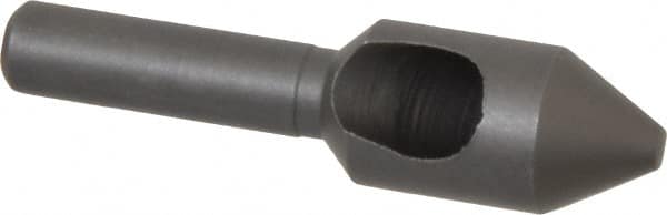 Weldon - 7/16" Head Diam, 1/4" Shank Diam, 60° High Speed Steel Countersink - Bright Finish, 1-3/4" OAL, Single End, Straight Shank, Right Hand Cut - Americas Industrial Supply