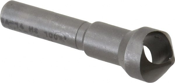 Weldon - 7/16" Head Diam, 1/4" Shank Diam, 100° High Speed Steel Countersink - Americas Industrial Supply