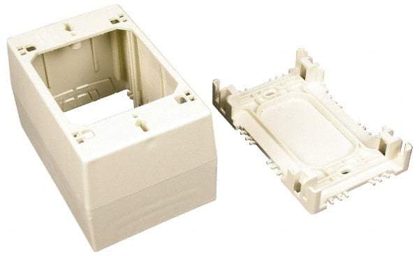 Wiremold - 4-3/4 Inch Long x 3 Inch Wide x 2-3/4 Inch High, Rectangular Raceway Box - Ivory, For Use with Wiremold 2300 Series Raceways - Americas Industrial Supply