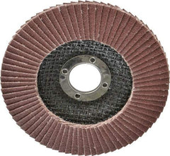 Camel Grinding Wheels - 60 Grit, 4-1/2" Disc Diam, 7/8" Center Hole, Type 29 Aluminum Oxide Flap Disc - 13,300 Max RPM, Polyester Backing, Arbor Attaching System, Coated - Americas Industrial Supply