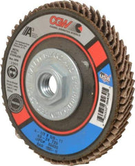 Camel Grinding Wheels - 24 Grit, 4-1/2" Disc Diam, 5/8-11 Center Hole, Type 29 Aluminum Oxide Flap Disc - 13,300 Max RPM, Polyester Backing, Arbor Attaching System, Coated - Americas Industrial Supply
