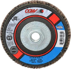 Camel Grinding Wheels - 80 Grit, 4-1/2" Disc Diam, 5/8-11 Center Hole, Type 29 Aluminum Oxide Flap Disc - 13,300 Max RPM, Polyester Backing, Arbor Attaching System, Coated - Americas Industrial Supply