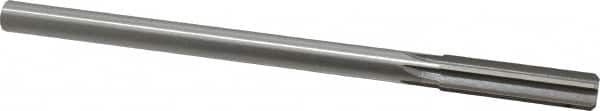 Made in USA - 1/2" High Speed Steel 6 Flute Chucking Reamer - Straight Flute, 0.4355" Straight Shank, 2" Flute Length, 8" OAL - Americas Industrial Supply
