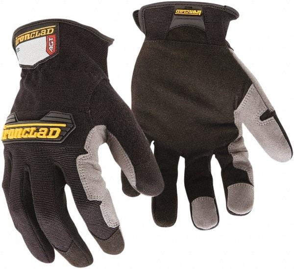 ironCLAD - Size S (7-8) Synthetic Leather Anti-Vibration/Impact Protection Work Gloves - For General Purpose, Uncoated, Slip-On Cuff, Full Fingered, Gray, Paired - Americas Industrial Supply