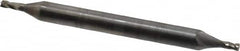 OSG - 3/64", 3/32" LOC, 1/8" Shank Diam, 1-1/2" OAL, 4 Flute, Solid Carbide Square End Mill - Double End, Uncoated, Spiral Flute, 30° Helix, Right Hand Cut, Right Hand Flute, Series 424 - Americas Industrial Supply