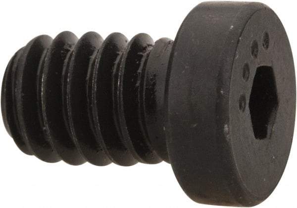 Made in USA - 1/4-20 UNC Hex Socket Drive, Low Socket Cap Screw - Grade 4037 Alloy Steel, Black Oxide Finish, Fully Threaded, 3/8" Length Under Head - Americas Industrial Supply