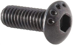 Made in USA - M3x0.50 Metric Coarse Hex Socket Drive, Button Screw - Alloy Steel, Black Oxide Finish, Fully Threaded, 8mm Length Under Head - Americas Industrial Supply