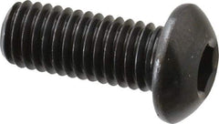 Made in USA - M8x1.25 Metric Coarse Hex Socket Drive, Button Screw - Alloy Steel, Black Oxide Finish, Fully Threaded, 20mm Length Under Head - Americas Industrial Supply