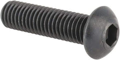 Made in USA - M8x1.25 Metric Coarse Hex Socket Drive, Button Screw - Alloy Steel, Black Oxide Finish, Fully Threaded, 30mm Length Under Head - Americas Industrial Supply