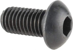 Made in USA - M10x1.50 Metric Coarse Hex Socket Drive, Button Screw - Alloy Steel, Black Oxide Finish, Fully Threaded, 20mm Length Under Head - Americas Industrial Supply