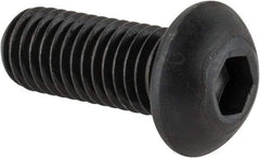 Made in USA - M10x1.50 Metric Coarse Hex Socket Drive, Button Screw - Alloy Steel, Black Oxide Finish, Fully Threaded, 25mm Length Under Head - Americas Industrial Supply