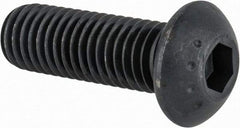 Made in USA - M10x1.50 Metric Coarse Hex Socket Drive, Button Screw - Alloy Steel, Black Oxide Finish, Fully Threaded, 30mm Length Under Head - Americas Industrial Supply