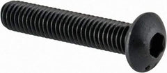 Made in USA - M3x0.50 Metric Coarse Hex Socket Drive, Button Screw - Alloy Steel, Black Oxide Finish, Fully Threaded, 16mm Length Under Head - Americas Industrial Supply