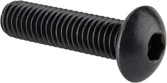Made in USA - M5x0.80 Metric Coarse Hex Socket Drive, Button Screw - Alloy Steel, Black Oxide Finish, Fully Threaded, 20mm Length Under Head - Americas Industrial Supply