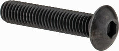Made in USA - M5x0.80 Metric Coarse Hex Socket Drive, Button Screw - Alloy Steel, Black Oxide Finish, Fully Threaded, 25mm Length Under Head - Americas Industrial Supply