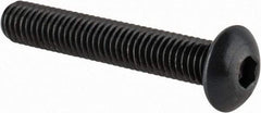 Made in USA - M5x0.80 Metric Coarse Hex Socket Drive, Button Screw - Alloy Steel, Black Oxide Finish, Fully Threaded, 30mm Length Under Head - Americas Industrial Supply