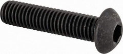 Made in USA - M8x1.25 Metric Coarse Hex Socket Drive, Button Screw - Alloy Steel, Black Oxide Finish, Fully Threaded, 35mm Length Under Head - Americas Industrial Supply