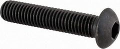 Made in USA - M8x1.25 Metric Coarse Hex Socket Drive, Button Screw - Alloy Steel, Black Oxide Finish, Fully Threaded, 40mm Length Under Head - Americas Industrial Supply