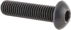 Made in USA - M10x1.50 Metric Coarse Hex Socket Drive, Button Screw - Alloy Steel, Black Oxide Finish, Fully Threaded, 40mm Length Under Head - Americas Industrial Supply