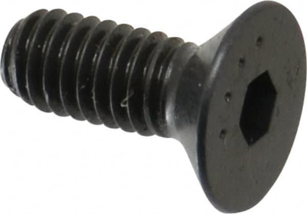 Made in USA - M4x0.70 Metric Coarse Hex Socket Drive, 90° Flat Head Socket Cap Screw - Grade 10.9 Alloy Steel, Black Oxide Finish, Fully Threaded, 10mm Length Under Head - Americas Industrial Supply