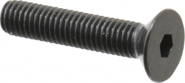 Made in USA - M5x0.80 Metric Coarse Hex Socket Drive, 90° Flat Head Socket Cap Screw - Grade 10.9 Alloy Steel, Black Oxide Finish, Fully Threaded, 25mm Length Under Head - Americas Industrial Supply