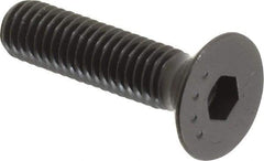 Made in USA - M6x1.00 Metric Coarse Hex Socket Drive, 90° Flat Head Socket Cap Screw - Grade 10.9 Alloy Steel, Black Oxide Finish, Fully Threaded, 25mm Length Under Head - Americas Industrial Supply
