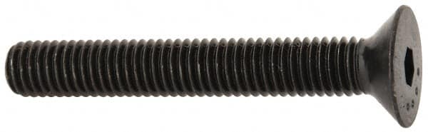 Made in USA - M5x0.80 Metric Coarse Hex Socket Drive, 90° Flat Head Socket Cap Screw - Grade 10.9 Alloy Steel, Black Oxide Finish, Fully Threaded, 35mm Length Under Head - Americas Industrial Supply