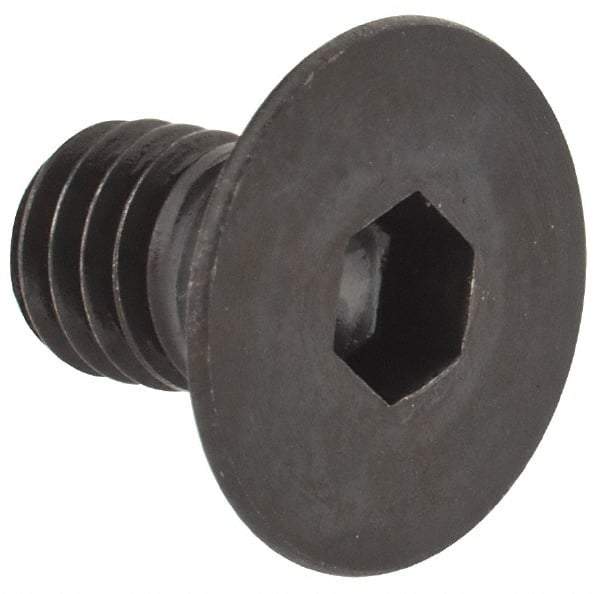 Made in USA - M6x1.00 Metric Coarse Hex Socket Drive, 90° Flat Head Socket Cap Screw - Grade 10.9 Alloy Steel, Black Oxide Finish, Fully Threaded, 10mm Length Under Head - Americas Industrial Supply