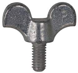 Value Collection - 3/8-16 Winged Shoulder Grade 32510 Iron Thumb Screw - 1-5/8" OAL, 1-11/16" Head Diam x 7/8" Head Height, Zinc-Plated Finish - Americas Industrial Supply