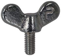 Made in USA - 5/16-18 Winged Shoulder Grade 32510 Iron Thumb Screw - 3-1/4" OAL, 1-3/4" Head Diam x 3/4" Head Height, Uncoated - Americas Industrial Supply