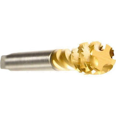 Emuge - 1-1/4 - 12 UNF 6 Flute 2B Modified Bottoming Spiral Flute Tap - Cobalt, TiN Finish, 5.906" OAL, Right Hand Flute, Right Hand Thread, Series Enorm - Americas Industrial Supply