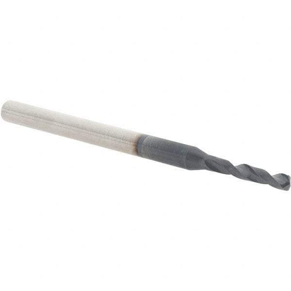 Guhring - 2.55mm, 140° Point, Solid Carbide Micro Drill Bit - 59mm OAL, 15.3mm Flute Length, 4mm Shank Diam, Series 6400 - Americas Industrial Supply