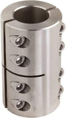 Climax Metal Products - 8mm Inside x 24mm Outside Diam, Two Piece Rigid Coupling without Keyway - 35mm Long - Americas Industrial Supply