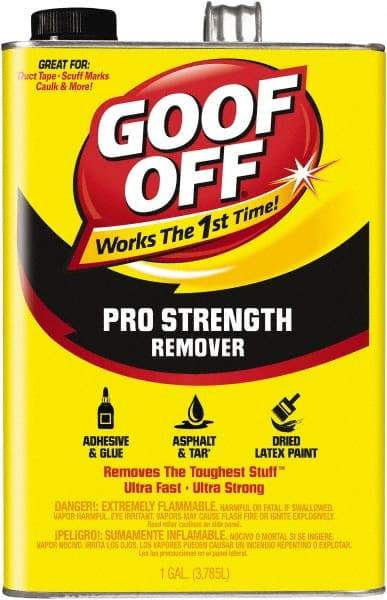 Goof Off - 1 Gal Can Adhesive Remover - Removes Caulk Residue, Chewing Gum, Crayon, Glue, Marker, Paint, Pen, Scuff Marks, Tar, Stickers & Tree Sap - Americas Industrial Supply