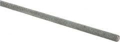Made in USA - 3/8-16 UNC (Coarse), 2' Long, Low Carbon Steel Threaded Rod - Hot-Dipped Galvanized Finish, Right Hand Thread - Americas Industrial Supply