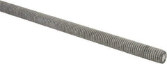 Made in USA - 1/2-13 UNC (Coarse), 2' Long, Low Carbon Steel Threaded Rod - Hot-Dipped Galvanized Finish, Right Hand Thread - Americas Industrial Supply