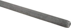 Made in USA - 5/8-11 UNC (Coarse), 2' Long, Low Carbon Steel Threaded Rod - Hot-Dipped Galvanized Finish, Right Hand Thread - Americas Industrial Supply